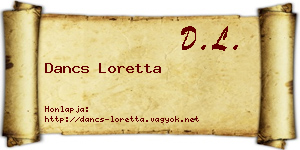 Dancs Loretta névjegykártya